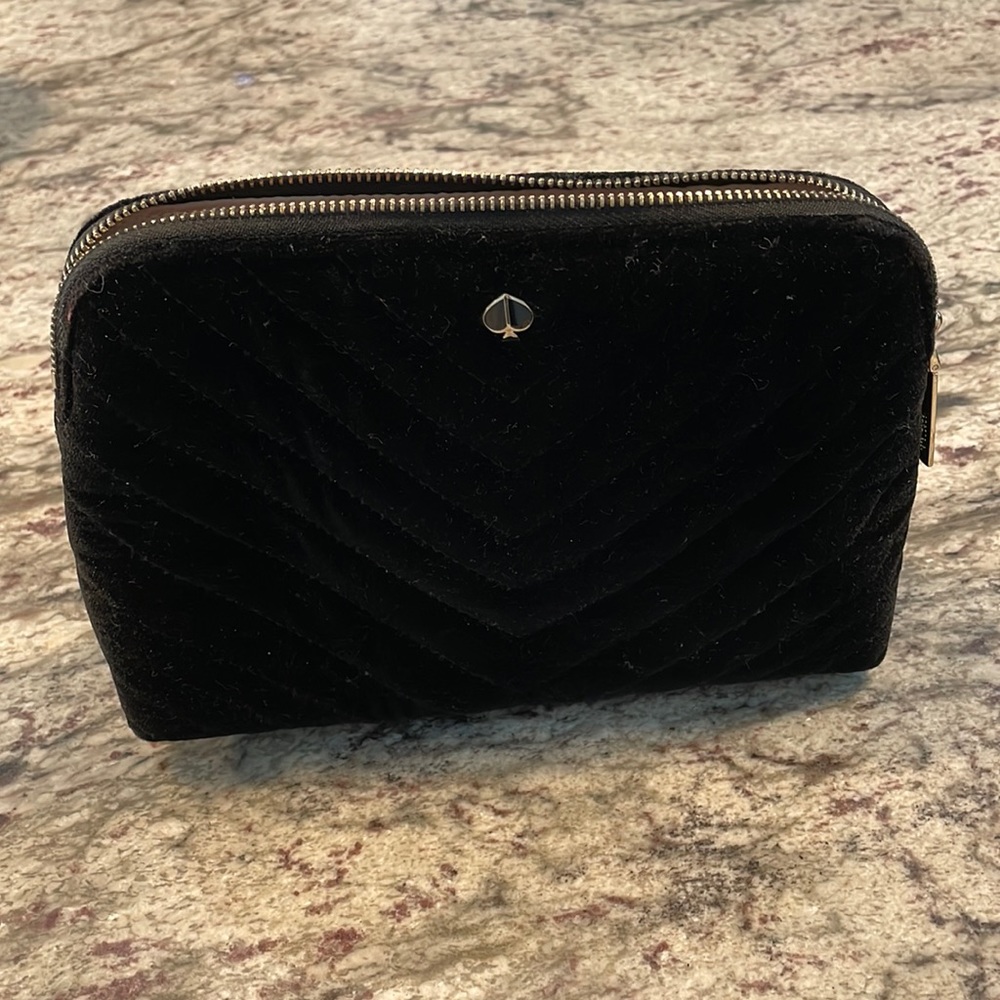 Kate Spade velvet cosmetic pouch